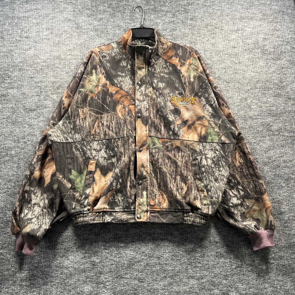 ScentLok Dakota Hunting Jacket XL Camo Odor Eliminating Fleece Zip Snap 3210 01